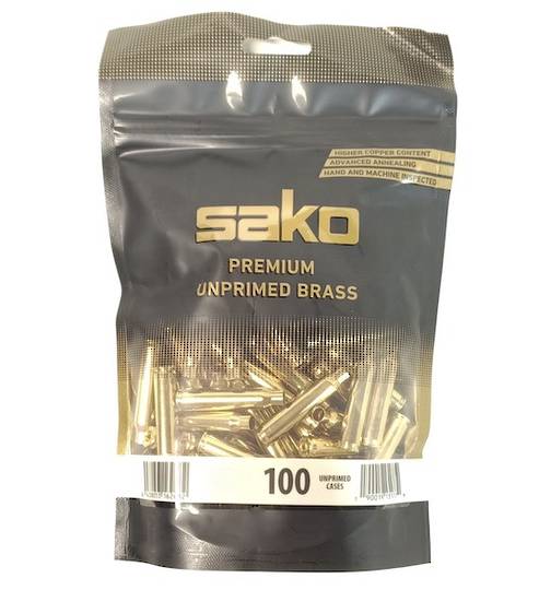 Sako Unprimed Brass 222rem x100